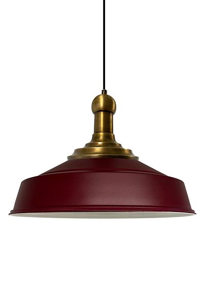 Bamyum Asletl-LongKnob Industrial Vintage Hängelampe  40 cm, Burgundisch Metall Pendelleuchte