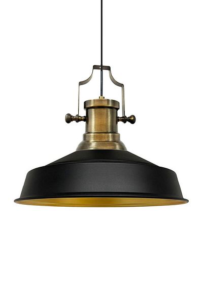 Bamyum Asletl Industrial Vintage Hängelampe  40 cm, Schwarz Metall Pendelleuchte