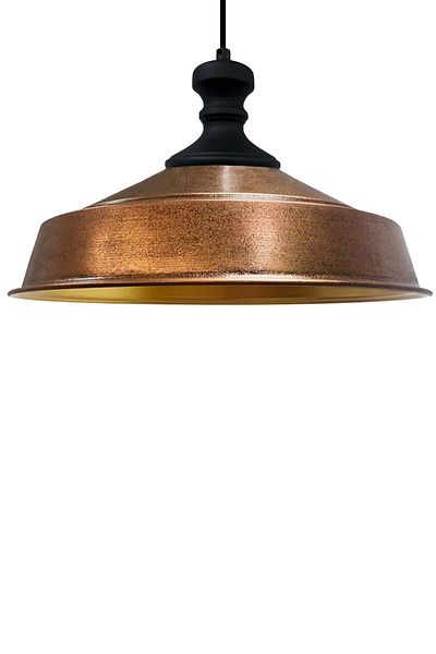 Bamyum Asletl-Knob Industrial Vintage Hängelampe  40 cm, Kupferfarbe Metall Pendelleuchte