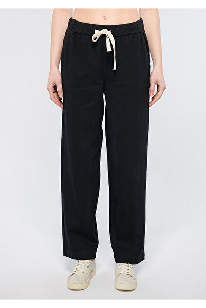 Mavi Beli Bağcıklı Siyah Pantolon 1010462-900