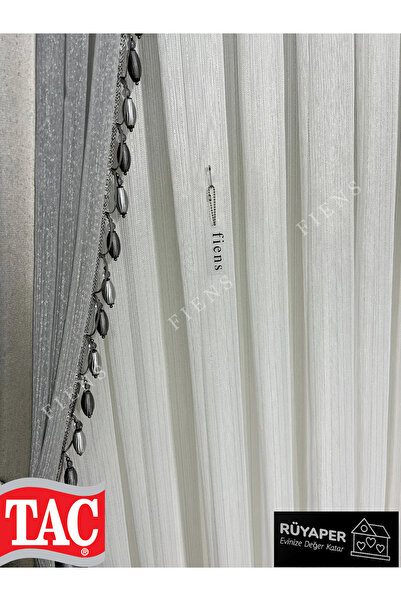 Taç Trendy Product Silver Glitter Don'T Want Ironing Luxury Diamond Tulle Curtain with Frequent Pleat Heavy Gramage