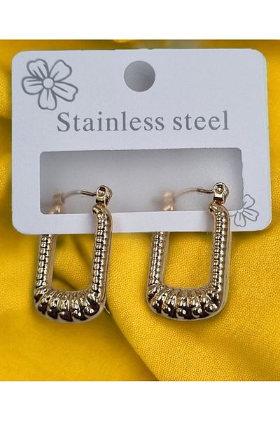 shop Seriously 316L Steel Engraved Rectangular Earrings