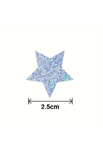 hdcw 500 ADET 2.5cm RULO YAPIŞKANLI YILDIZ DESENLİ STICKER ETİKET HEDİYE PAKETLEME