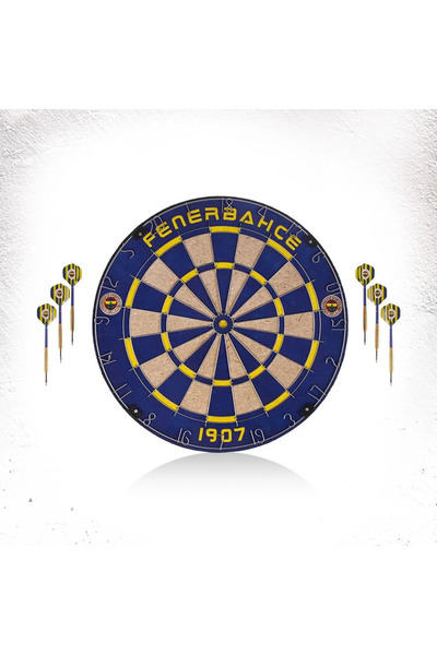 Fenerbahçe Lisanslı 6 Oklu Profesyonel Dart Seti Sarı Lacivert