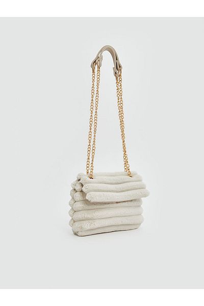 LC Waikiki Γυναικεία τσάντα ώμου Plush με λουράκι αλυσίδας - S5M113Z8
