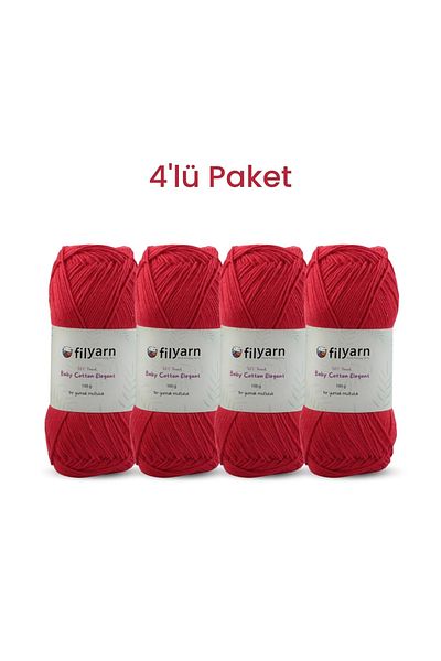 Filyarn 100Gr Oeko-Tex Certificate Cotton Thread - Baby Cotton Hand Knitted, Baby Vest and Punch Set of 4