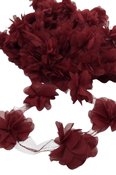 Armada Бордовий лазерний виріз метровий тюль квітка - 24 штуки