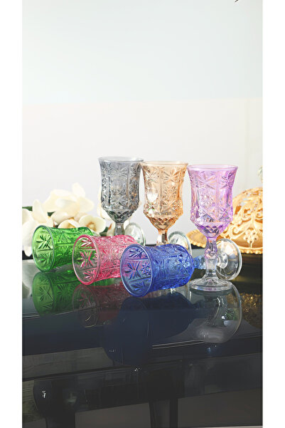 PLT Design 6 Colors Handmade Crystal Standing Coffee Soft Drink and Water Glass