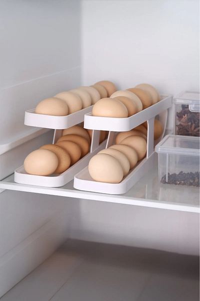 Bayev Roll Set of 2 2 Layers Egg Storage Container Refrigerator Egg Organizer