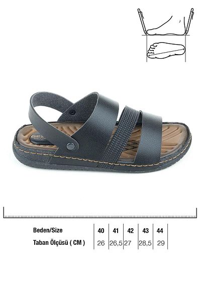 GEZER Men's Full Mid-Pedic Leather Daily Outdoor Sandals Slippers - Golden Step