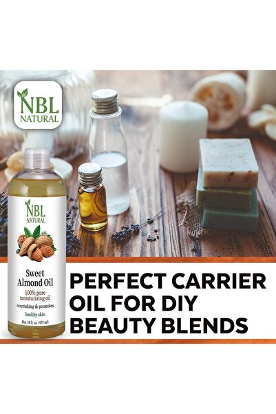 NBL Natural Almond Oil, the Perfect Natural Body Oil for Women, Unscented Massage Oil, 473 ML