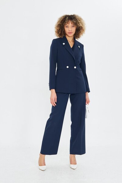 LOVELF Yakası Düğme Detaylı 3lü Takım Lacivert