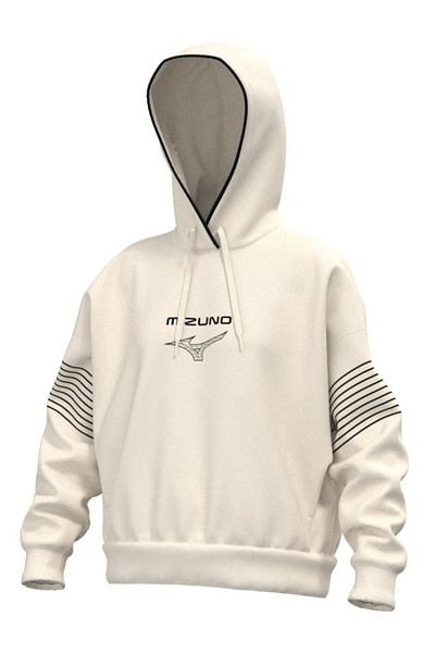 MIZUNO Λευκό γυναικείο φούτερ με κουκούλα αθλητικής