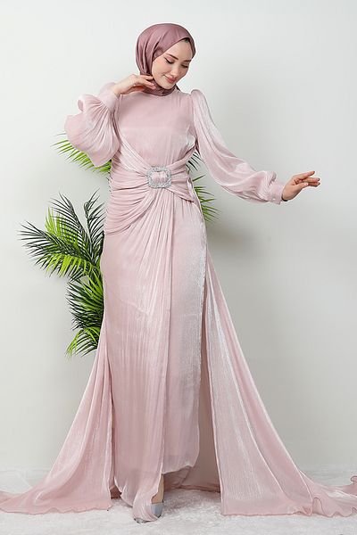 GİZ AGİYİM Φόρεμα Hijab με σκούρα πούδρα