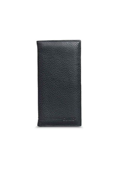 GUARD Slim Black Leather Portfolio Hand Wallet