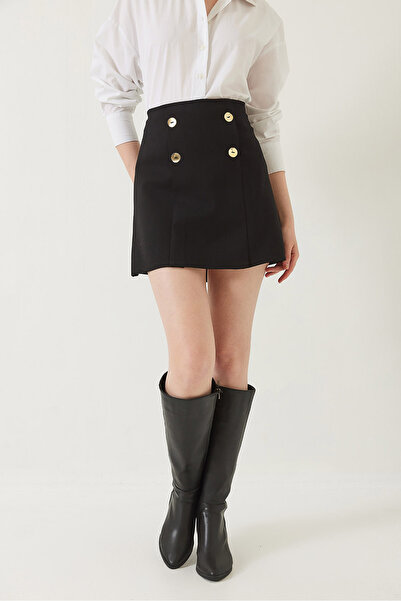 Bianco Lucci Γυναικεία Μίνι Φούστα από Ατσάλινο Πλεκτό με Κουμπιά 60261235