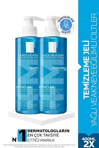 La Roche Posay Effaclar Gel Oily - Acne Prone Facial Cleansing Gel 400Mlx2