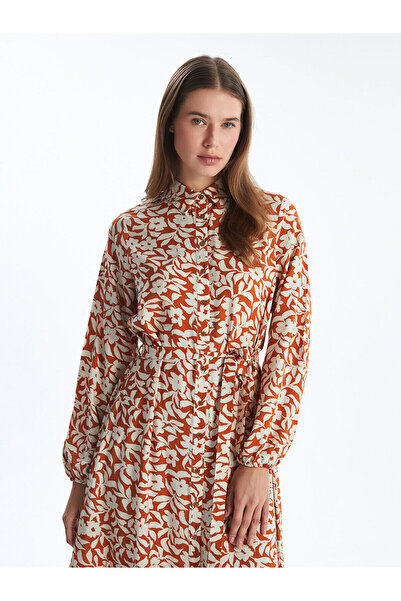 LC Waikiki Nevavm Floral Women's Shirt Dress with a Difference