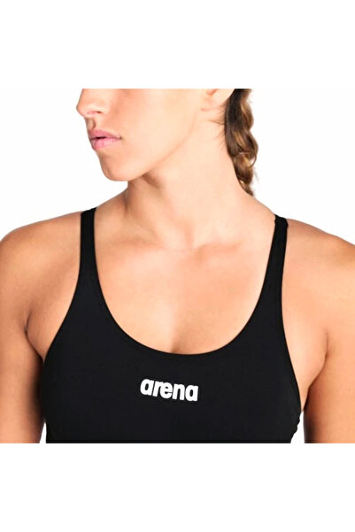 ARENA Team Swimsuit Swim Tech Solid Kadın Siyah Yüzücü Mayosu 004763550