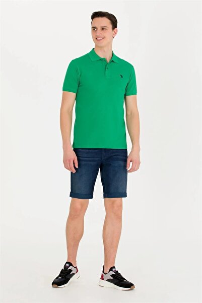 U.S. Polo Assn. Πόλο Ασν. (U.S. Polo Assn.) Ανδρικό υφαντό μπλουζάκι με λαιμόκοψη πόλο