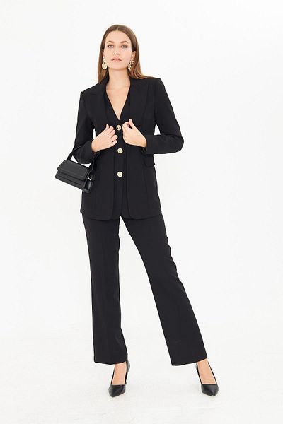 LOVELF Vest Look 3 Gold Button Suit Black