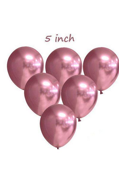 Parti Dükkanım 5 Inch Mini Pink Chrome Balloon 10 Pieces