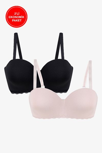 koza iç giyim Πακέτο 2 - Γυναικείο Σουτιέν Micro Strapless χωρίς επένδυση
