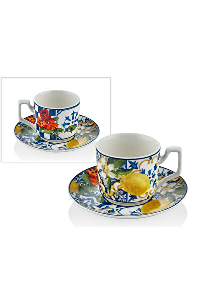 Joy Carmen طقم فناجين قهوة مكون من 6 قطع من إيطاليا جاردن مقاس 13.5 × 5.5 سم