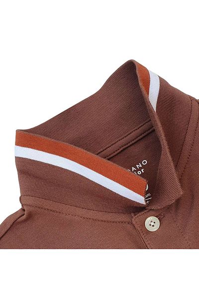 Giordano قميص بولو جريء بأكمام قصيرة ومطرز للصغار