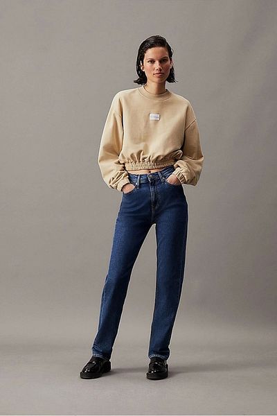 Calvin Klein Women's Woven Cotton Label Sweatshirt