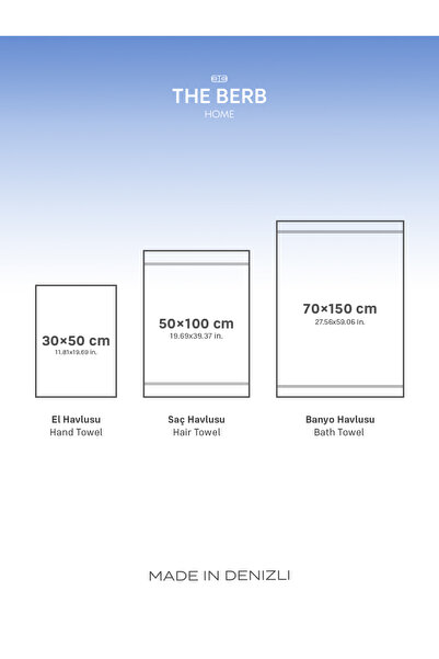 TheBerb Набір рушників для ванної кімнати, 3 шт. (30X50, 50X100, 70X150)