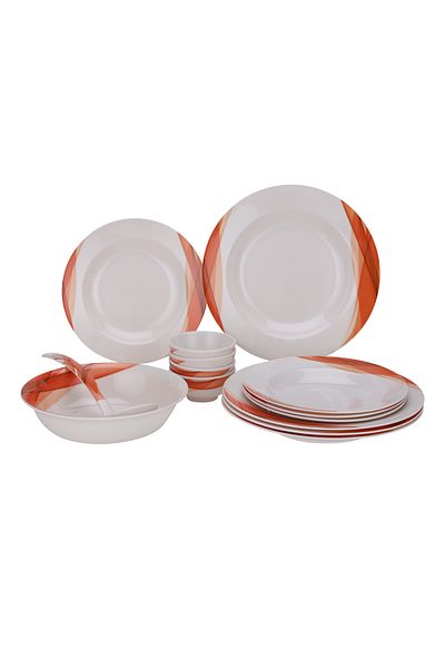 DELCASA 14 Piece Orange Ocean Melamineware Dinner Set- DC2151