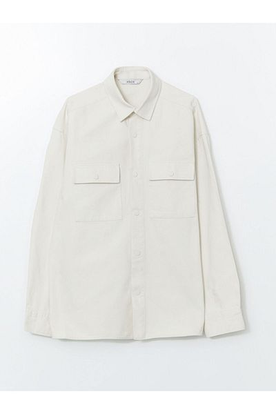 LC Waikiki Ανδρικό πουκάμισο LCW Casual Άνετο Μπουφάν Gabardine
