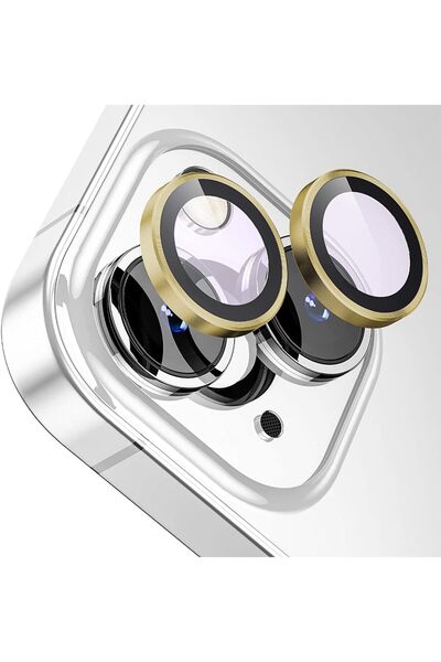 ERMER IPHONE 13 / IPHONE 13 MİNİ UYUMLU SAFİR METAL ÇERÇEVELİ KAMERA KORUMA L...