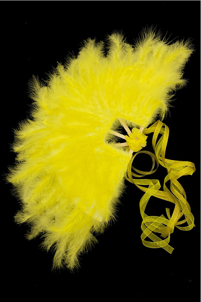 ZEYMERADE مروحة زفاف صفراء، مروحة حناء ريشة خشبية، مروحة ختان وصيفة العروس، م...