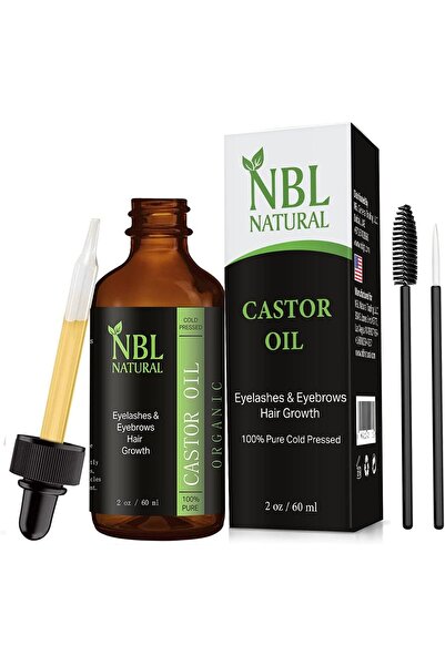 NBL Natural Castor Oil for Eyelashes, Eyebrows and Hair Growth with Mascara S...