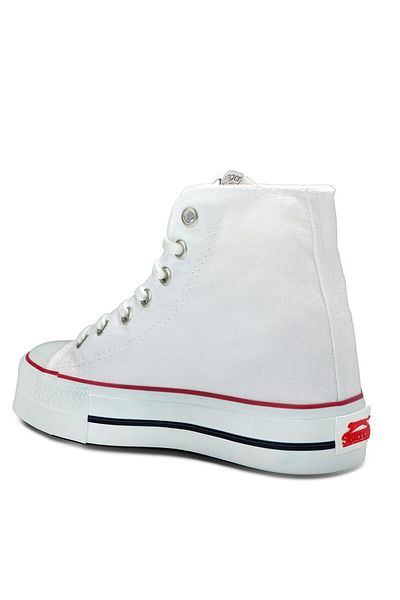 Slazenger Women's Super High White Sneakers - Casual High Top Sneakers