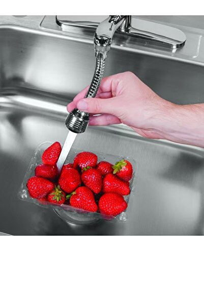 Primo Plus Turbo Flex 360 Instant Hands Free Faucet Swivel Spray Sink Hose Silver 6inch