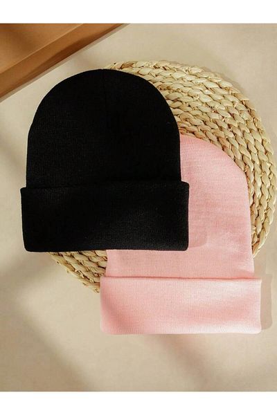 Eke Tekstil Unisex Folded ANTHRACITE, BLACK 2-Piece Beret Set EKEBERESETİ2LIYENI