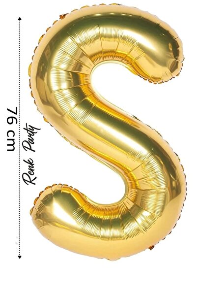renk party Folyo Balon S Harfi Helyum Balon 76 Cm Gold Renk - S Harf Balon - ...