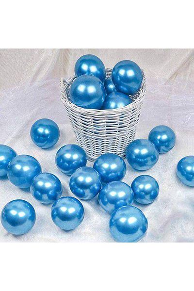 Parti Dükkanım 5 Inch Mini Blue Chrome Balloon 10 Pieces