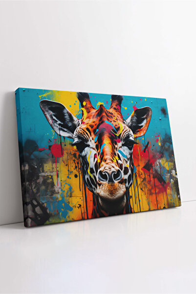 KOSS Dijital Pictură decorativă pe pânză cu portret de girafă cu model graffi...