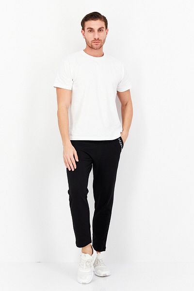 GAZZARRİNİ Men Drawstring Brand Logo Sweatpants, Black
