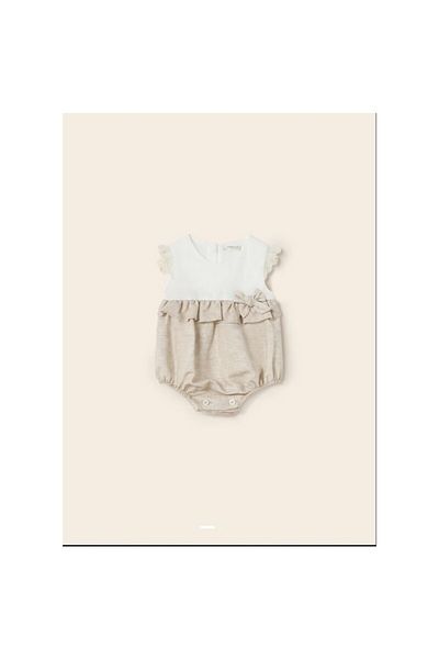 MAYORAL Summer Baby Girl Short Jumpsuit Cream