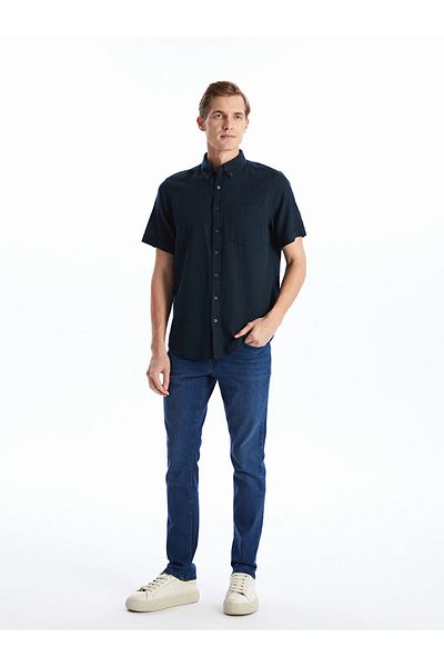 LC Waikiki Ανδρικό κοντομάνικο ποπλίνα LCWAIKIKI Classic Regular Fit