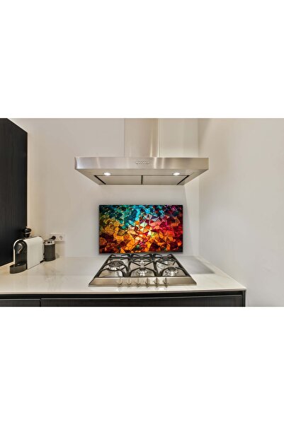 wudie Protector din sticlă pentru spatele aragazului, sticlă temperată rezistentă la rupere