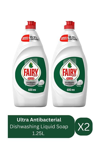 Fairy Plus Dishwashing Liquid Original 600ml X2