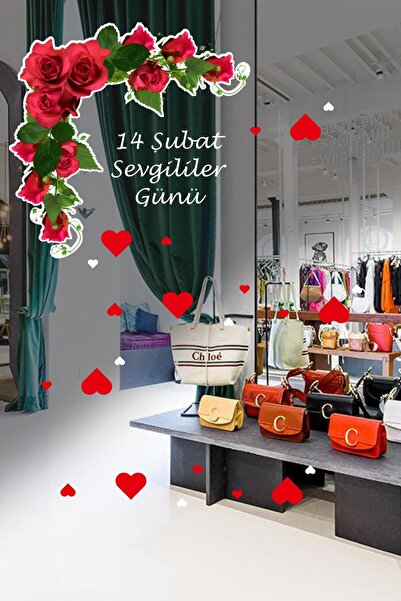 MIGNATIS Αυτοκόλλητο δωματίου με γυάλινη βιτρίνα για την Ημέρα του Αγίου Βαλε...