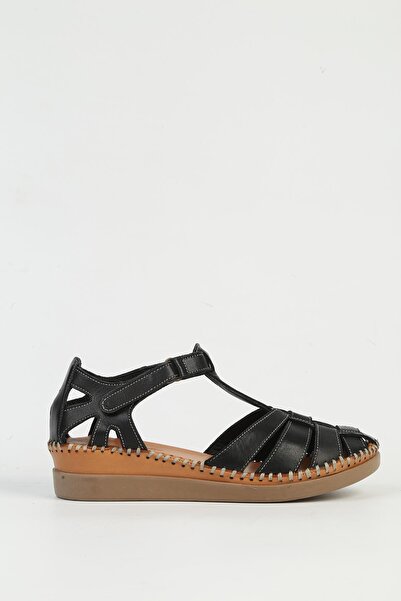 Pierre Cardin Genuine Leather Black Women's Sandals Pc-54522