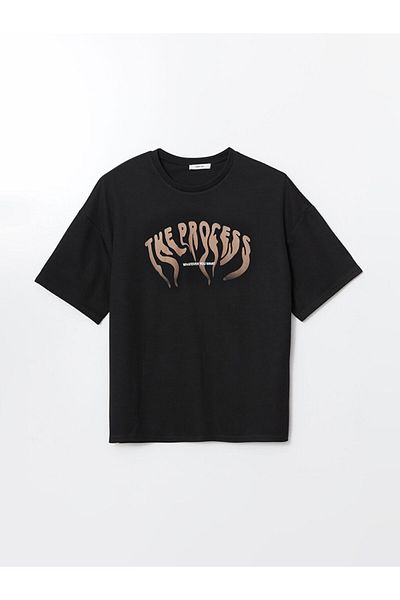 LC Waikiki Νέα σεζόν Crew Neck κοντομάνικο εμπριμέ χτενισμένο βαμβακερό ανδρικό Tisort - S5HH40Z8